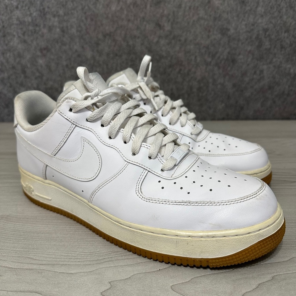 Nike Air Force 1 07 Mens Size 13 White Gum Light Brown DJ2739-100 Low Sneakers